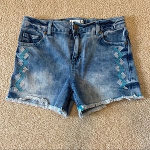 Girls embroidered denim cutoff shorts (10/12)